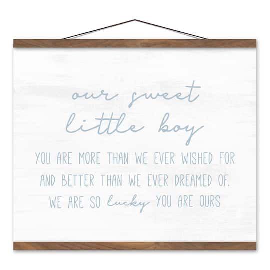 Our Sweet Little Boy 16" x 20" Teak Hanging Canvas